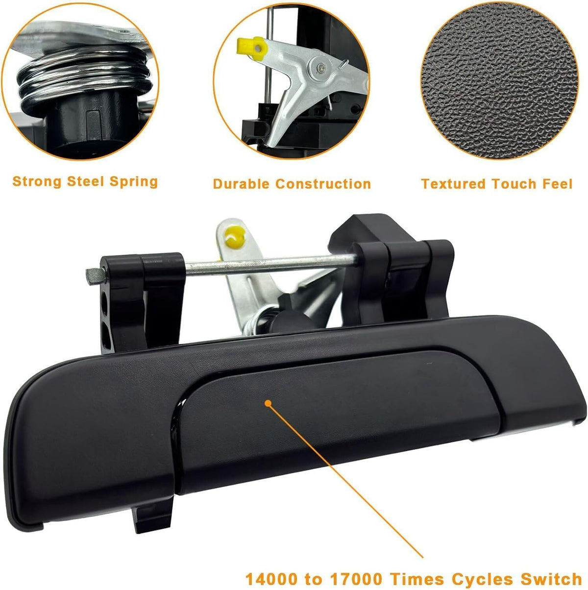 ya 2 8.24 baidi Textured Black Tailgate Latch Handle Rear for Toyota Tacoma 95-04 w/o Keyhole