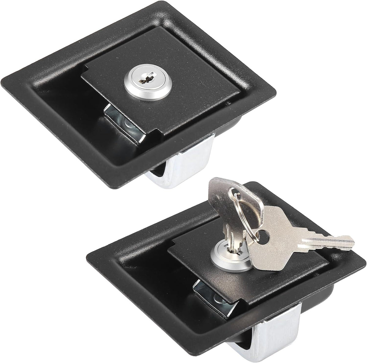 ya 11 9.14 baidi2pcs New Paddle Door Latch Handle Knob with Keys RV Truck Trailer Tool Box Lock