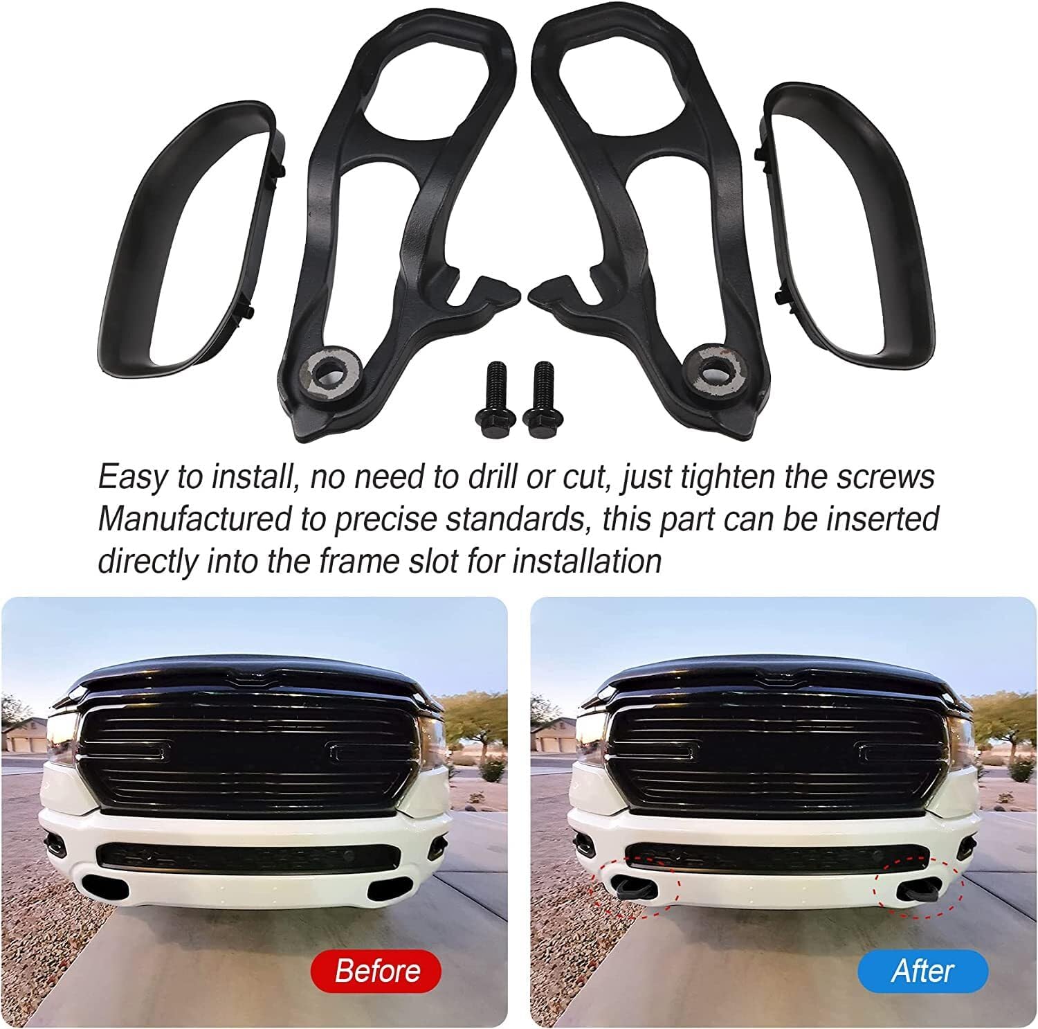 ya 5 8.24 baidi Dual Front Left and Right F for Ram e Tow Hooks and Bumper F for Ram e for 2019-2022 for Ram 1500
