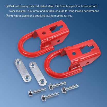 ya 28 10.13 zhengce 2-Pack Red Towing Hook FL3Z17N808A with Hardware Front for 2009-2019 for F