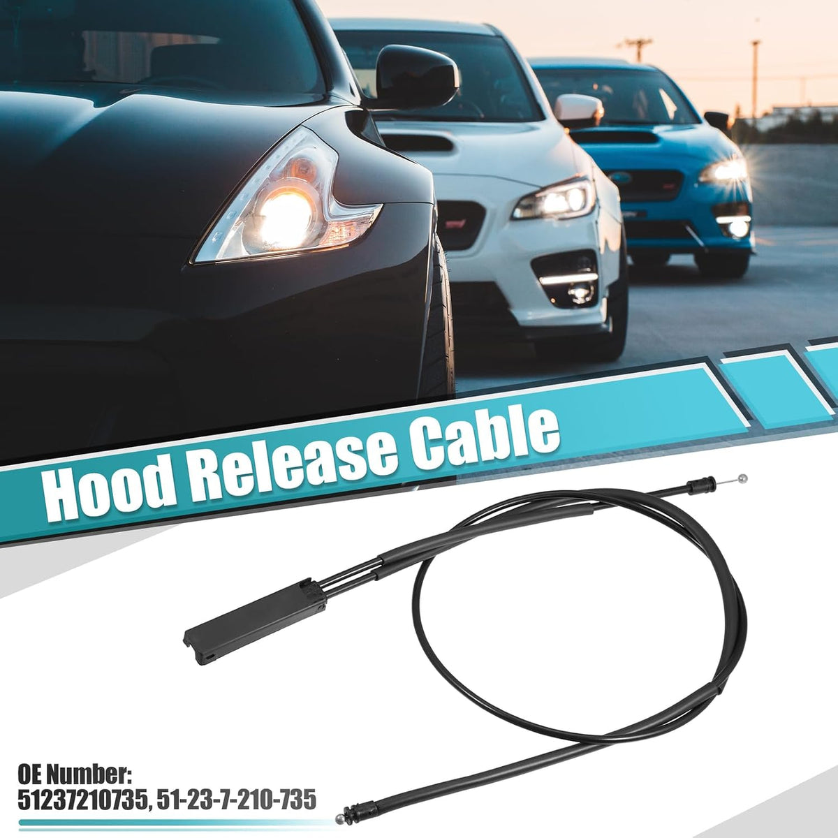 ya 10 9.16 baidi 51237210735 51-23-7-210-735 Car Hood Release Cable Suitable for BMW X3 X4 Black