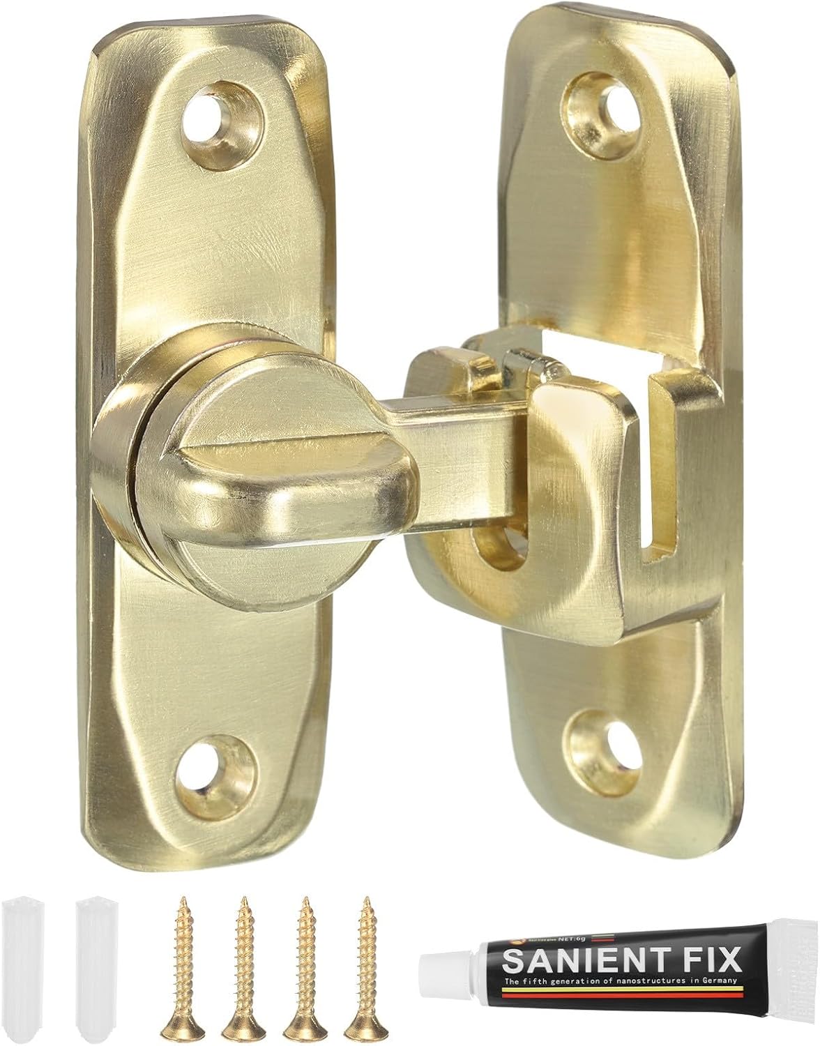 ya 26 10.21 baidi 90/180¡ãBarn Door Lock, Zinc Alloy Flip Gate Sliding Door Latches, Gold