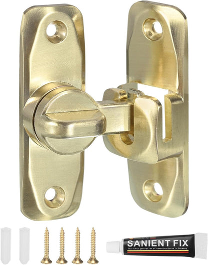 ya 26 10.21 baidi 90/180¡ãBarn Door Lock, Zinc Alloy Flip Gate Sliding Door Latches, Gold