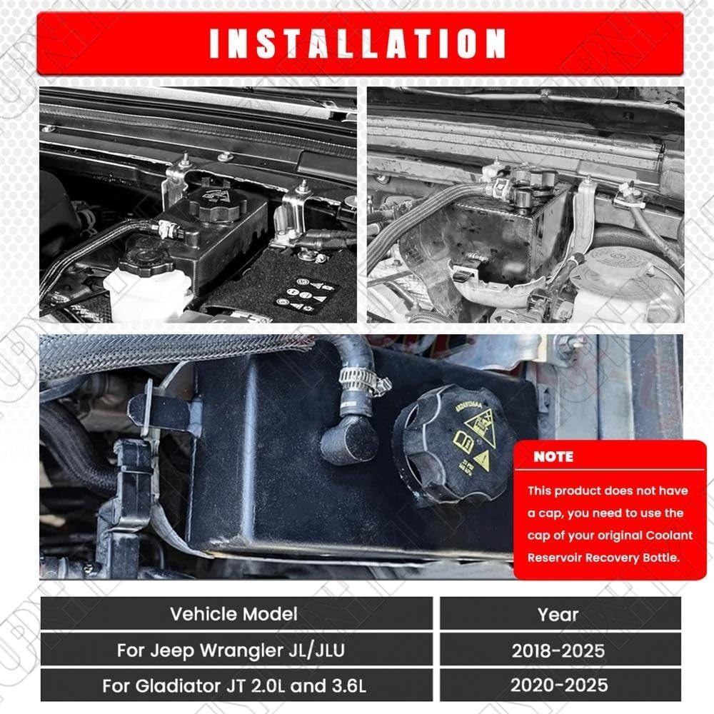 ya 10 9.16 baidi Engine Coolant Reservoir for Jeep for Wrangler JL/JLU 2018-2025 Gladiator JT 2020-25