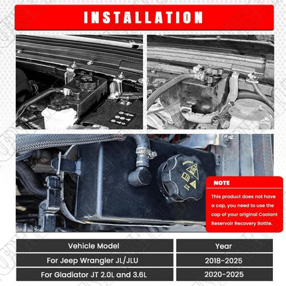 ya 10 9.16 baidi Engine Coolant Reservoir for Jeep for Wrangler JL/JLU 2018-2025 Gladiator JT 2020-25