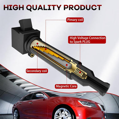 ya 9 10.24 4x Ignition Coils & Iridium Spark Plug for 2015-2020 for Audi A3 A6 TT Quattro UF765