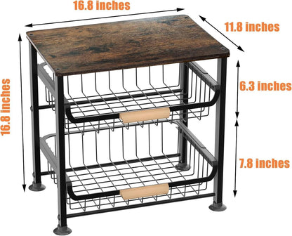 ya 26 10.21 baidi Fruit Stora Basket with Tabletop Organizer, Stora Boxes and Organizers