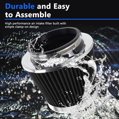 ya 13 9.15 baidi 3/3.5/4 High Flow Inlet Dry Air Filter Cold Air Intake Cone Replacement Black