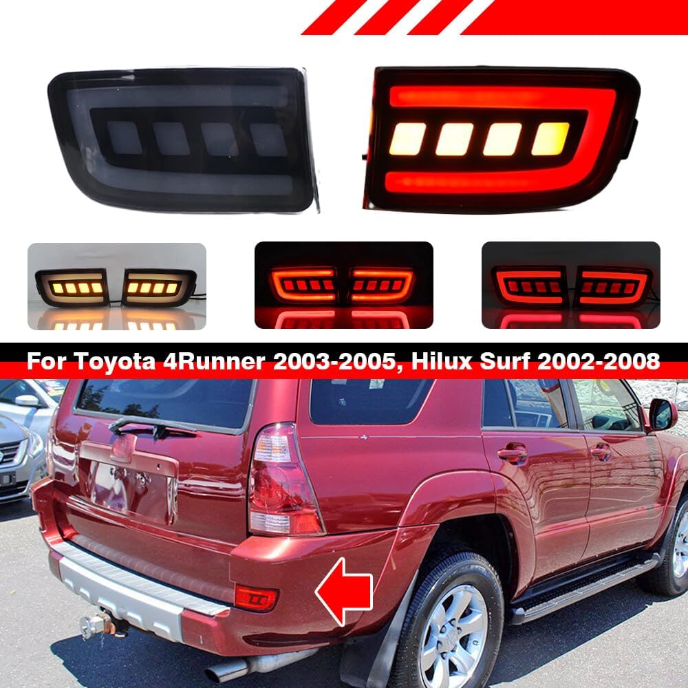 ya 13 9.15 baidi 4in1 Rear Bumper Reflector Lights Smoked For for Toyota for 4Runner 03-05 Hilux 03-09