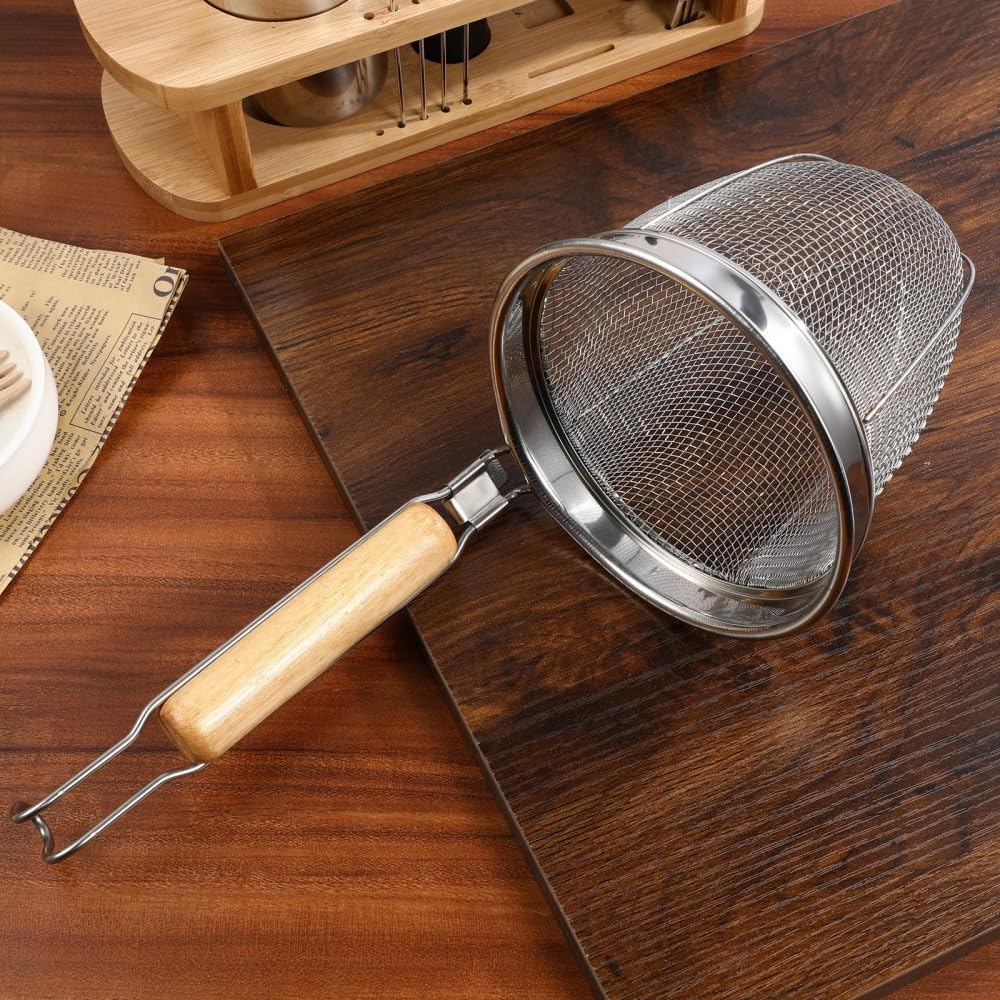 ya 14 9.20 baidi 2 Pcs Stainless Steel Colander Kitchen Noodle Spoon Pasta Strainer-1