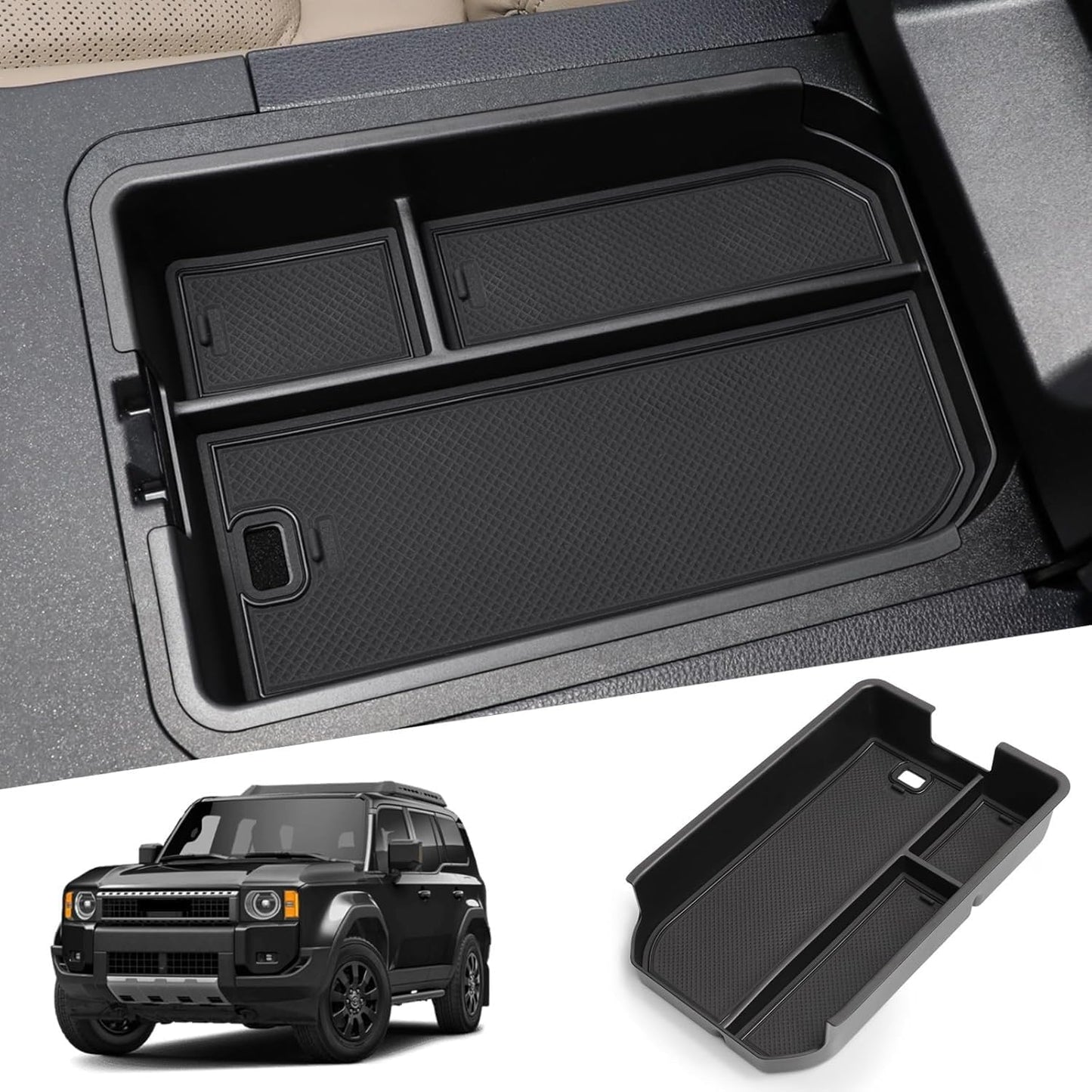 ya 5 8.10 for Land Cruiser Prado 250 2024-2025 Center Console Storage Box Organizer Tray