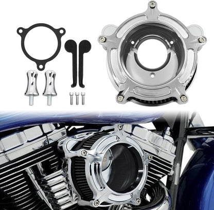 ya 5 8.10 Overt Air Filter Cleaner Grey Intake Fit for Harley Road Electra Glide 2008-2016