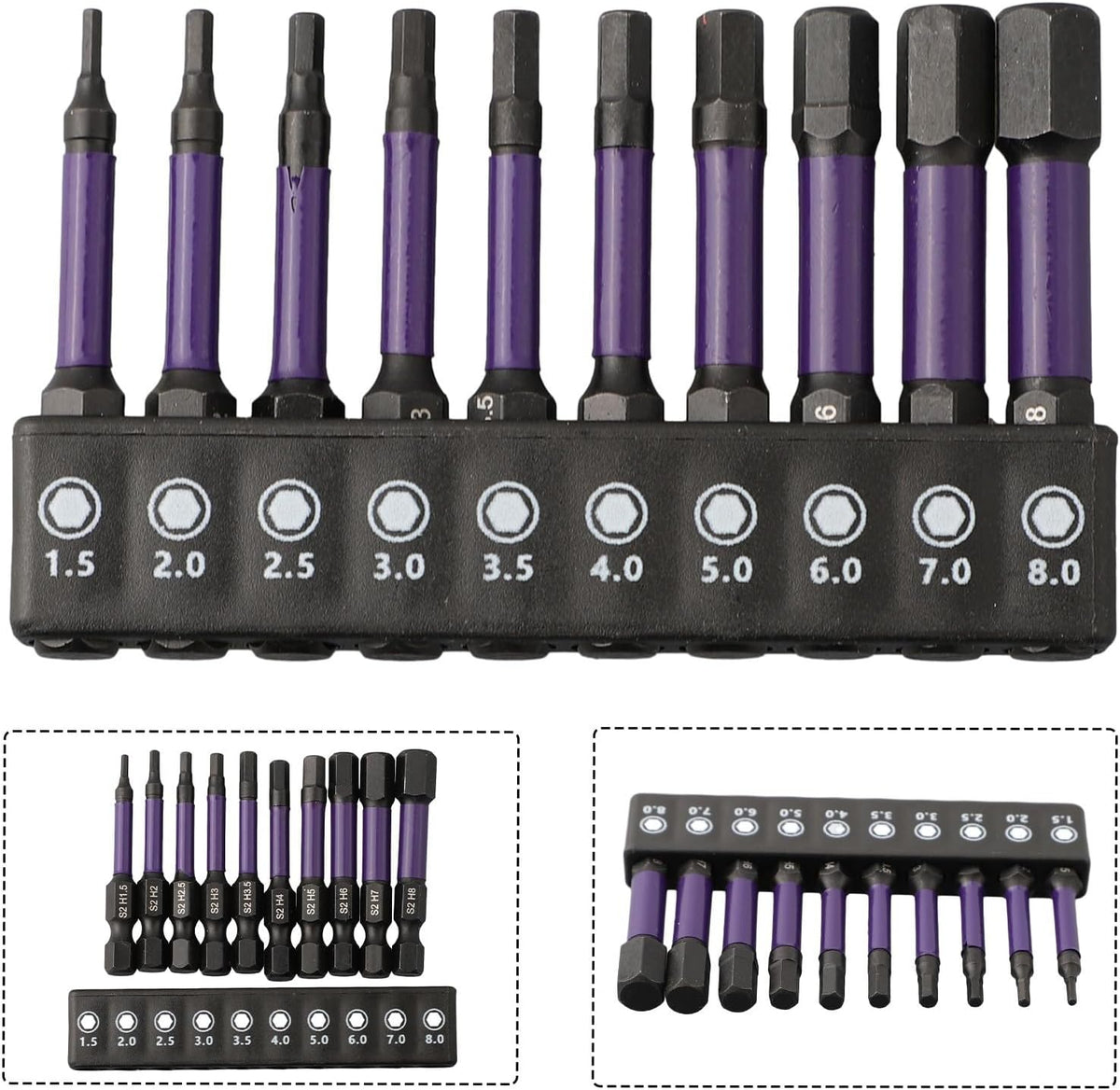 ya 26 10.21 baidi Reliable Magnetic Screwdriver Bit Set 10 Pc H1 5H6 Suitable for Impact Drilling