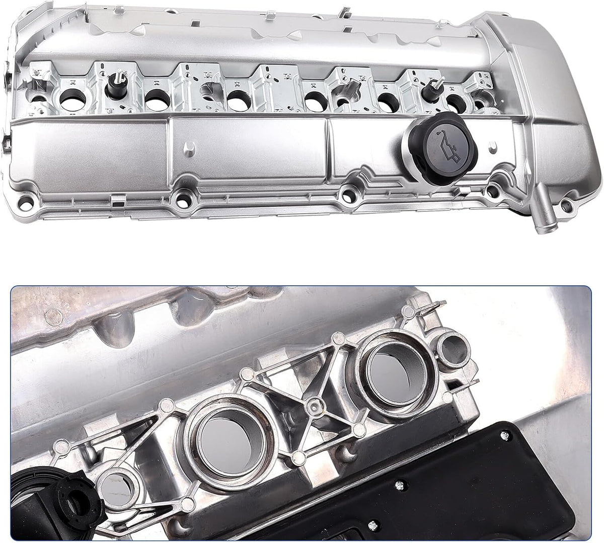 ya 11 9.14 baidifor BMW 323i 325i 328i 330i 525i 528i X5 M52 M54 Aluminum Valve Cover w/Gasket