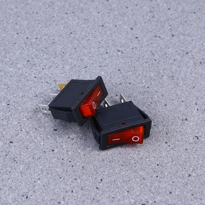 ya 23 10.7 baidi 2 PCS 220V 6A 3 Car Rocker Red Light Push Buttons (Black)