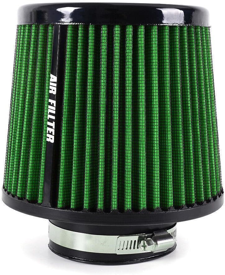 ya 13 9.15 baidi 3 76mm High Flow Inlet Cold Air Intake Cone Replacement Dry Air Filter Green