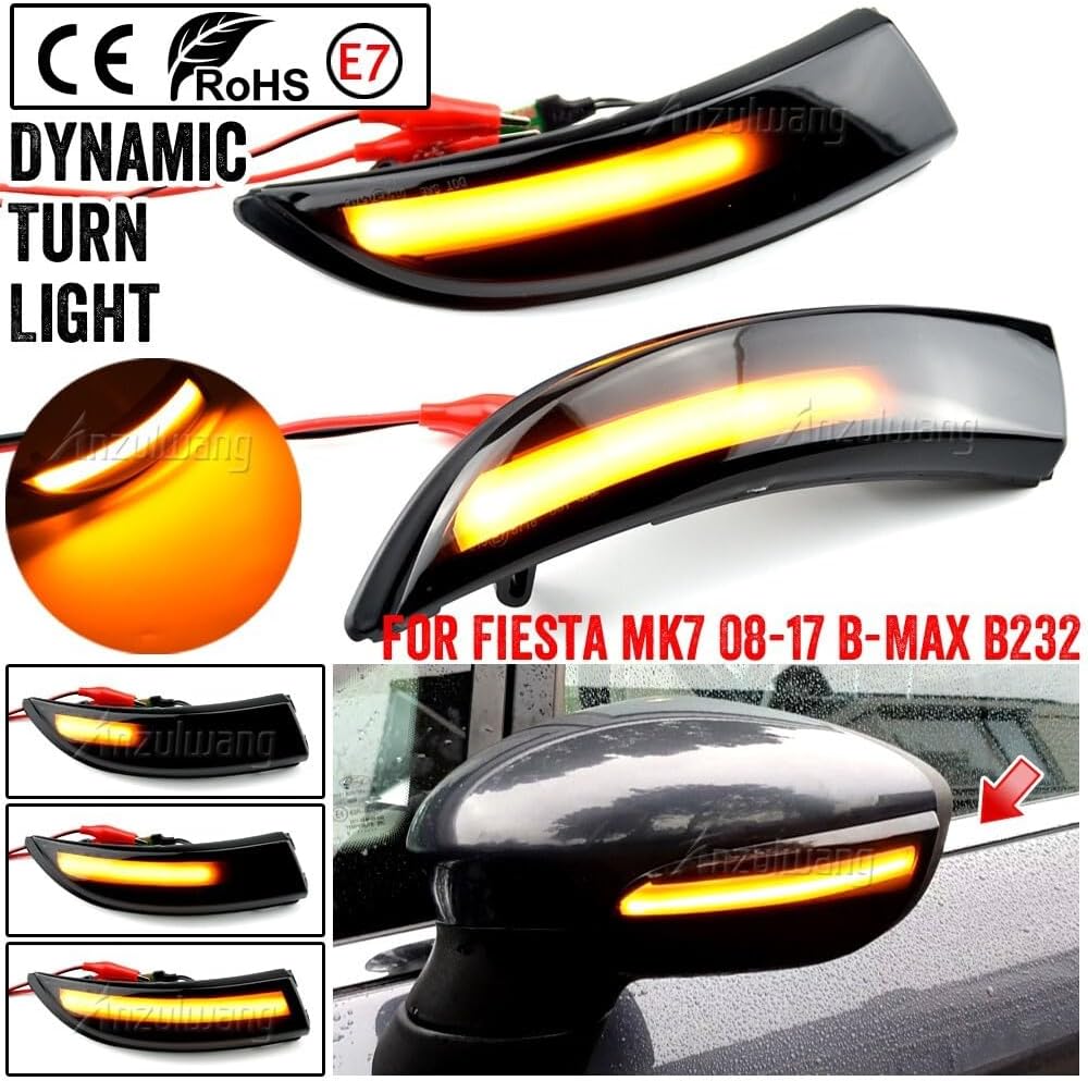 ya 4 8.14 Dynamic Side Turn Signal Light for Ford Fiesta B-Max B232 MK6 2008-2017