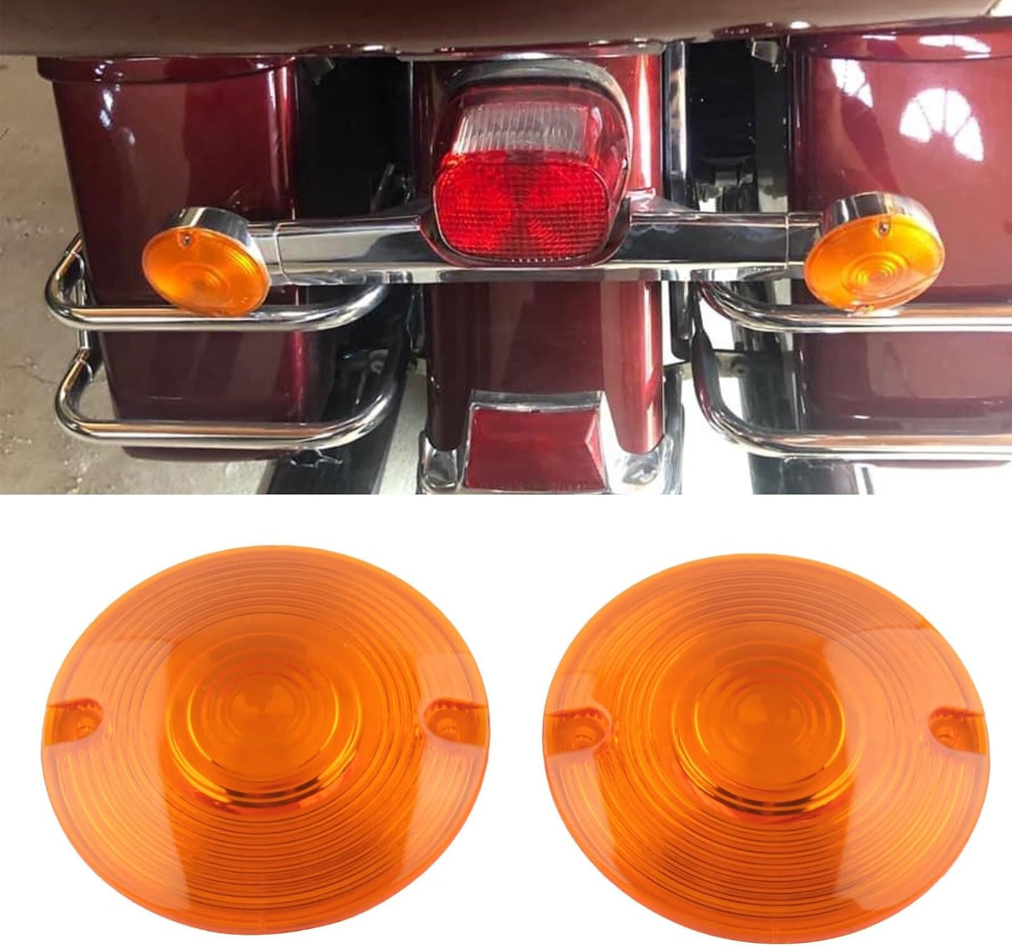 ya 2 8.15 Motorcycle Amber Turn Signal Light Flat Lens Covers for Harley Davidson Touring