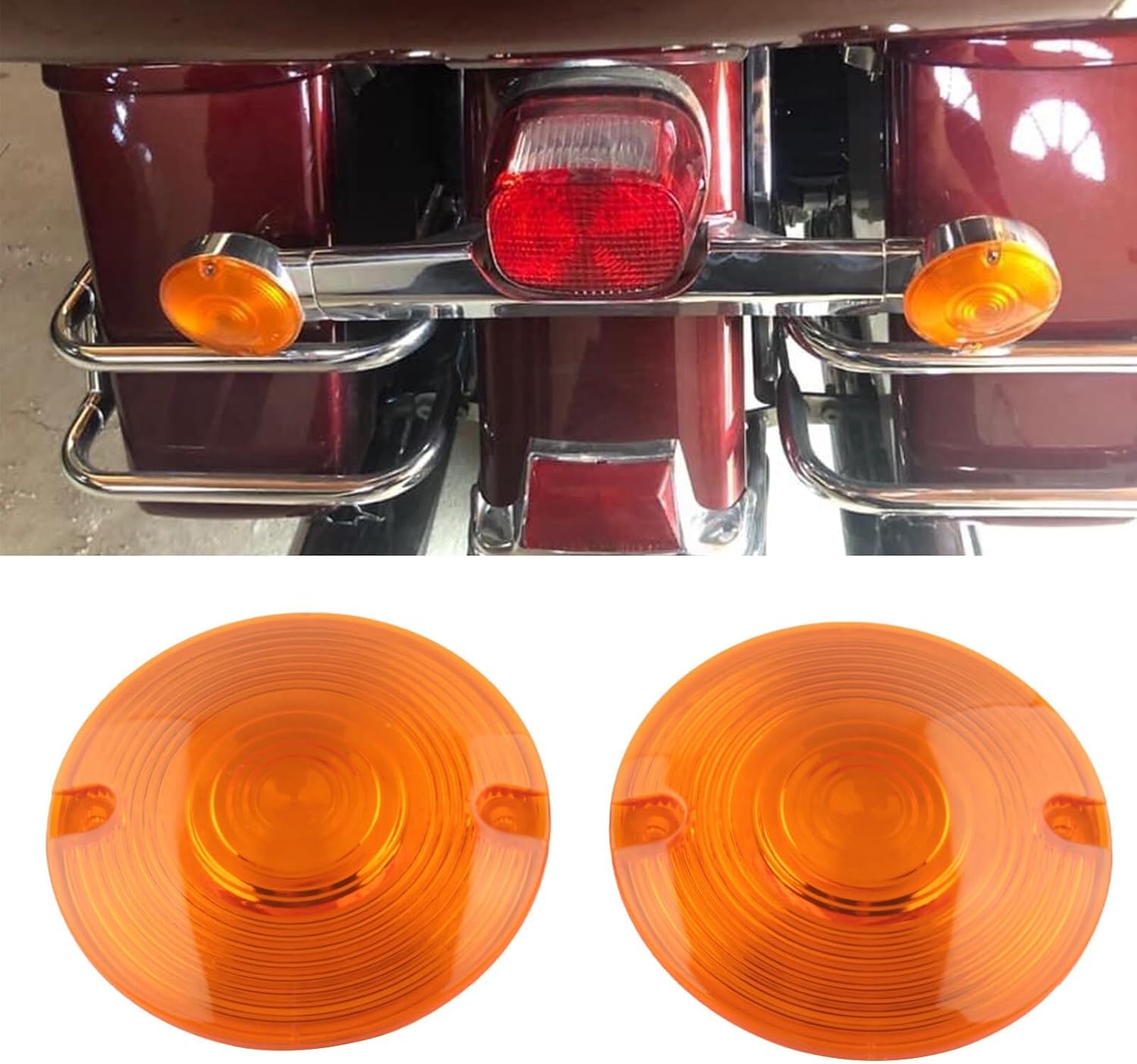 ya 2 8.15 Motorcycle Amber Turn Signal Light Flat Lens Covers for Harley Davidson Touring