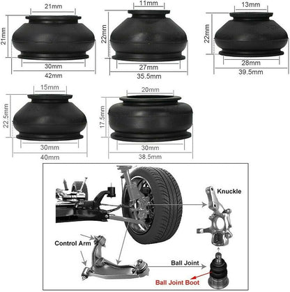 ya 4 8.24 baidi 14 Pack Universal Rubber Tie Rod End Ball Joint Dust Boots Dust Cover Boot Gaiters
