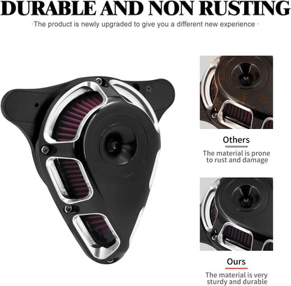 ya 5 8.10 Turnable Air Cleaner Filter Red Intake for Harley Touring Road Electra Glide 17+