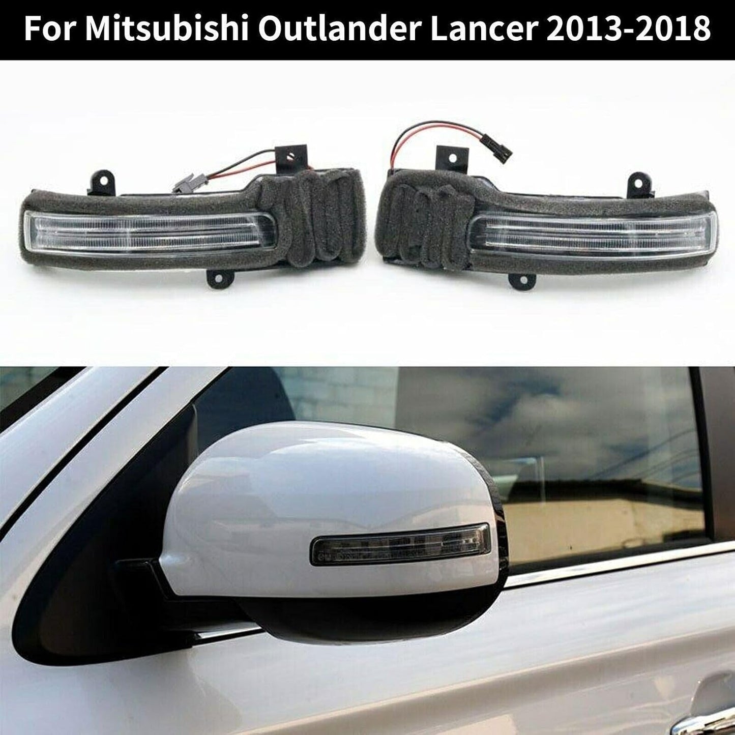 ya 4 8.14 Car side door mirror turn signal light for Mitsubishi Outlander Lancer 2013-2019