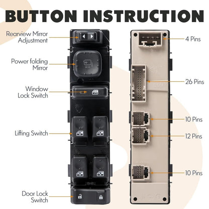 ya 8 8.24 baidi for Chevrolet for Silverado Front Drive Left Power Window Switch 15883319