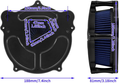 ya 5 8.10 CNC Air Cleaner Filter Blue Intake for Harley Softail Breakout Fat Boy 2000-2015