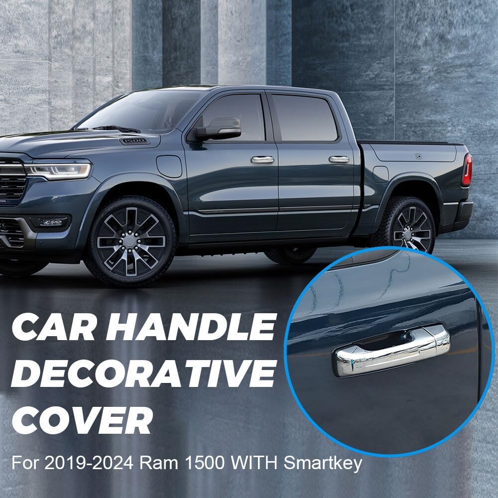ya 10 9.16 baidi 4X Chrome for 2019-2024 for Ram 1500 with for Smart Key Hole Door Handle Covers Accessory