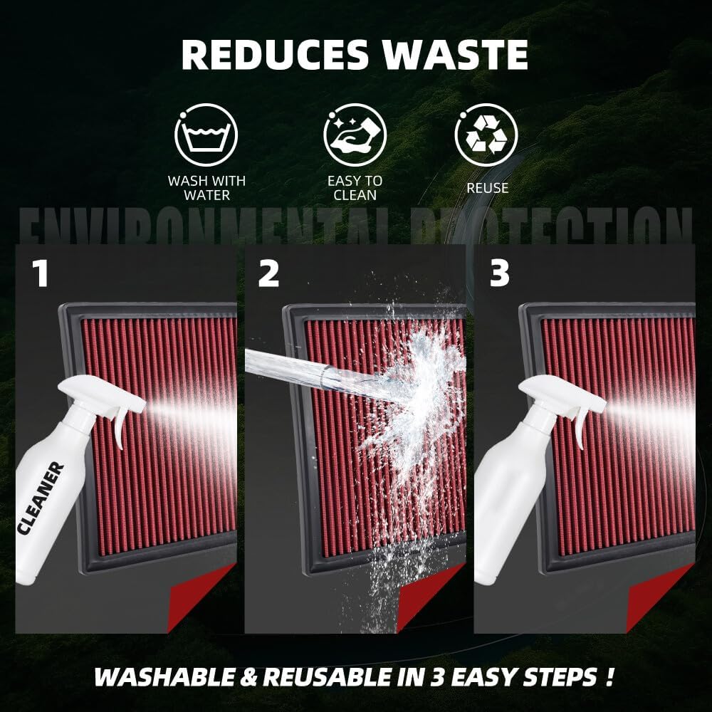 ya 13 9.15 baidi for Camry for Lexus 17-19 Red Reusable & Washable High Flow Panel Air Filter