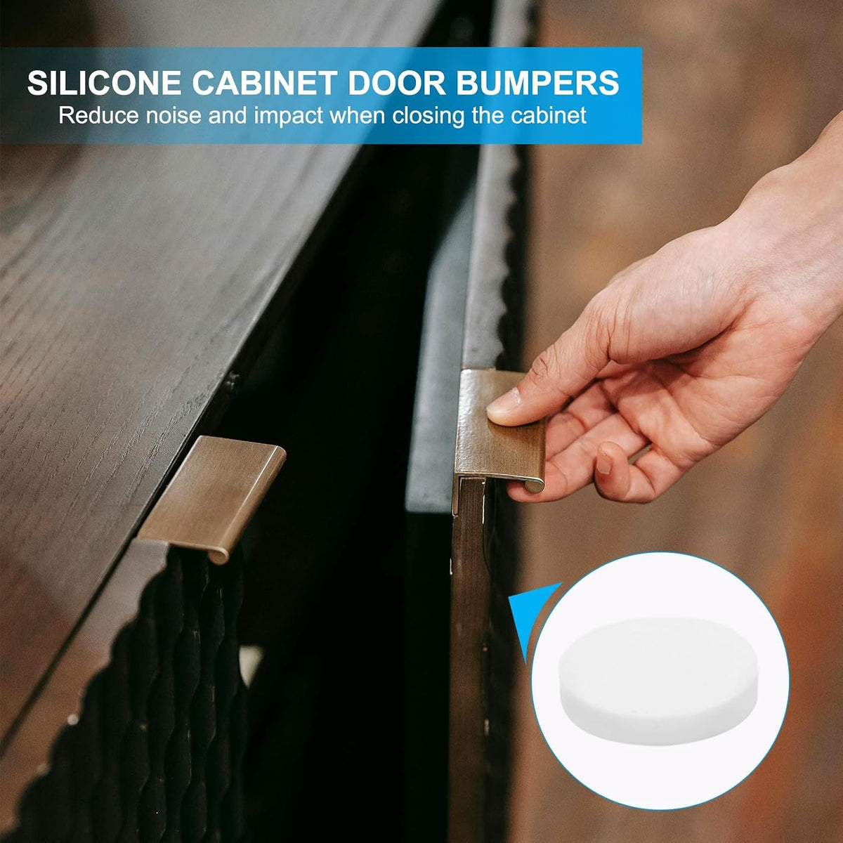 ya 26 10.21 baidi 0.39 Diameter Cabinet Door Bumpers, 50 Pcs Door Stoppers, White