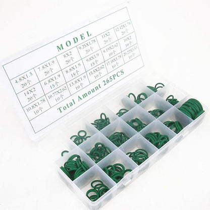ya 7 8.24 baidi 265 Pcs Car A/C System Air Conditioning O Ring Seals Set Rapid Repair Kit Tool