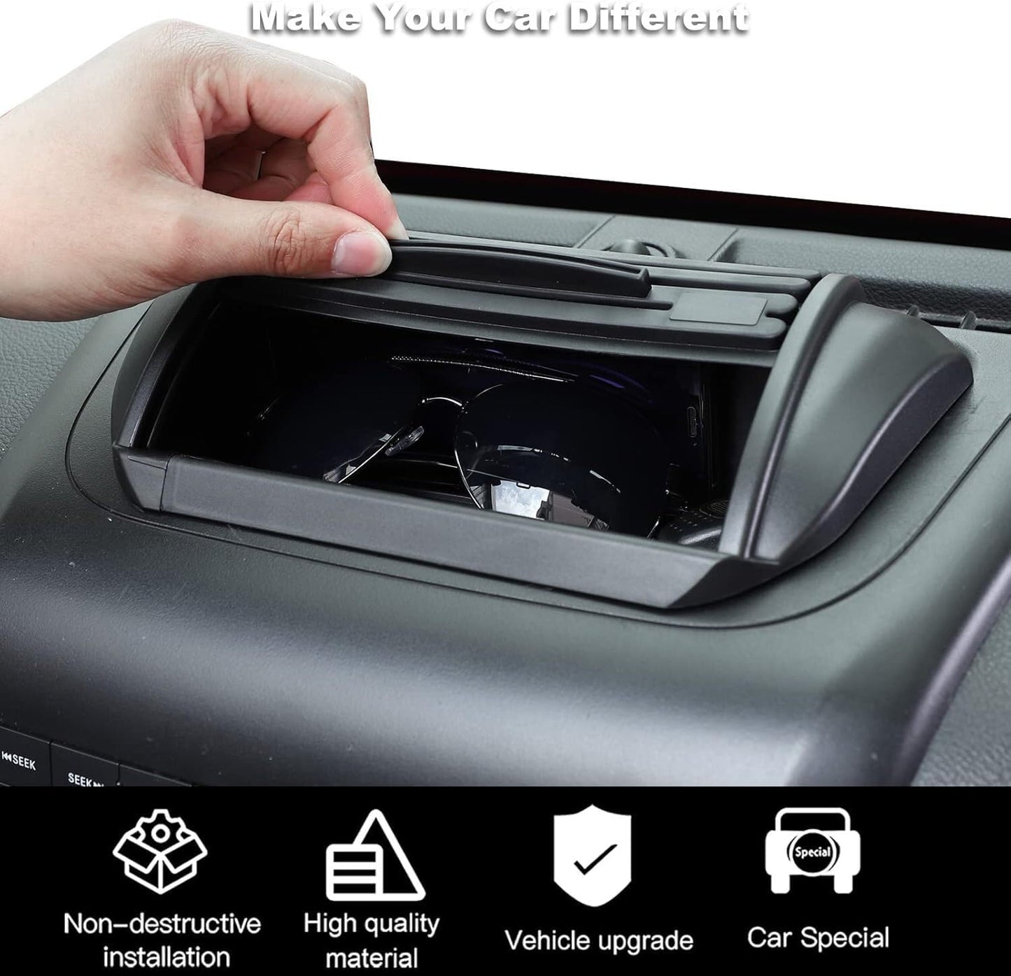 ya 5 8.10 For 2011-2017 for Jeep for Wrangler JK JKU Dashboard Storage Box Organizer Tray Black