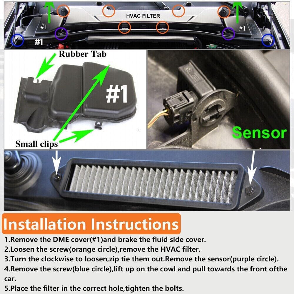 ya 13 9.15 baidi Cabin Air Cowl Filters for BMW E82 E88 E90 E91 E92 E93 X1 M3 128i 135i 328i 335i