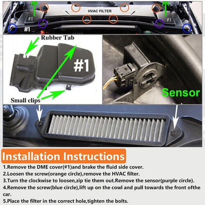 ya 13 9.15 baidi Cabin Air Cowl Filters for BMW E82 E88 E90 E91 E92 E93 X1 M3 128i 135i 328i 335i