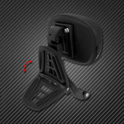 ya 6 8.14 Black Multi-Purpose Driver & Passenger Backrest Fit For Fat Bob FXFB 2018-2020