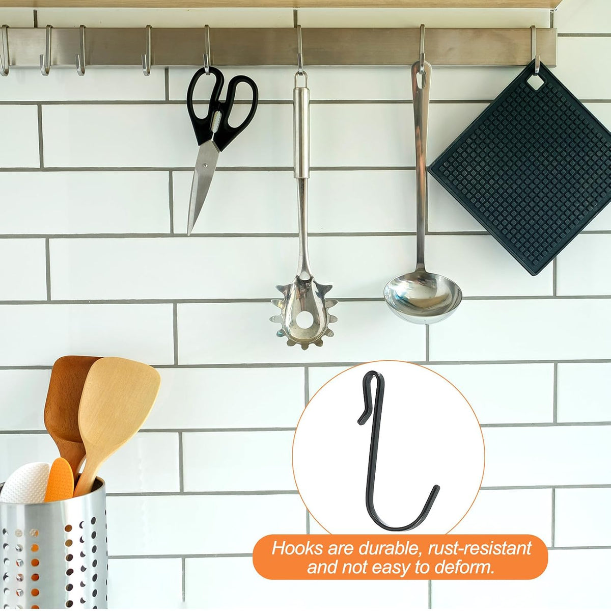 ya 26 10.21 baidi 2.3 J Hooks for Hanging, 12 Pack Hooks for Kitchen, Bedroom, Black Tone