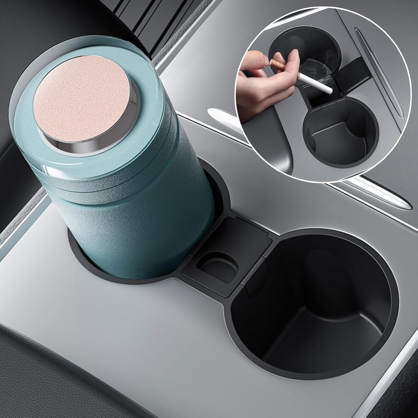 ya 6 8.24 baidi TPE Center Console Water Cup Holder Insert Storage Box Liner for Tesla Model 3/Y