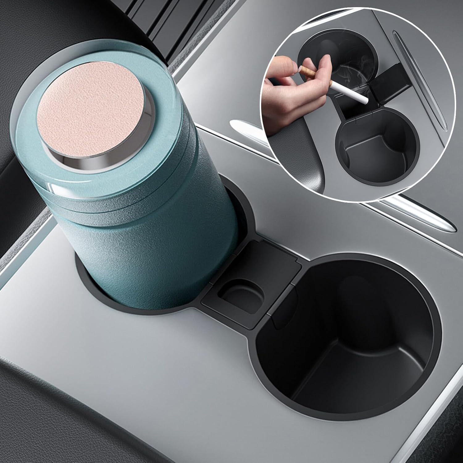 ya 6 8.24 baidi TPE Center Console Water Cup Holder Insert Storage Box Liner for Tesla Model 3/Y