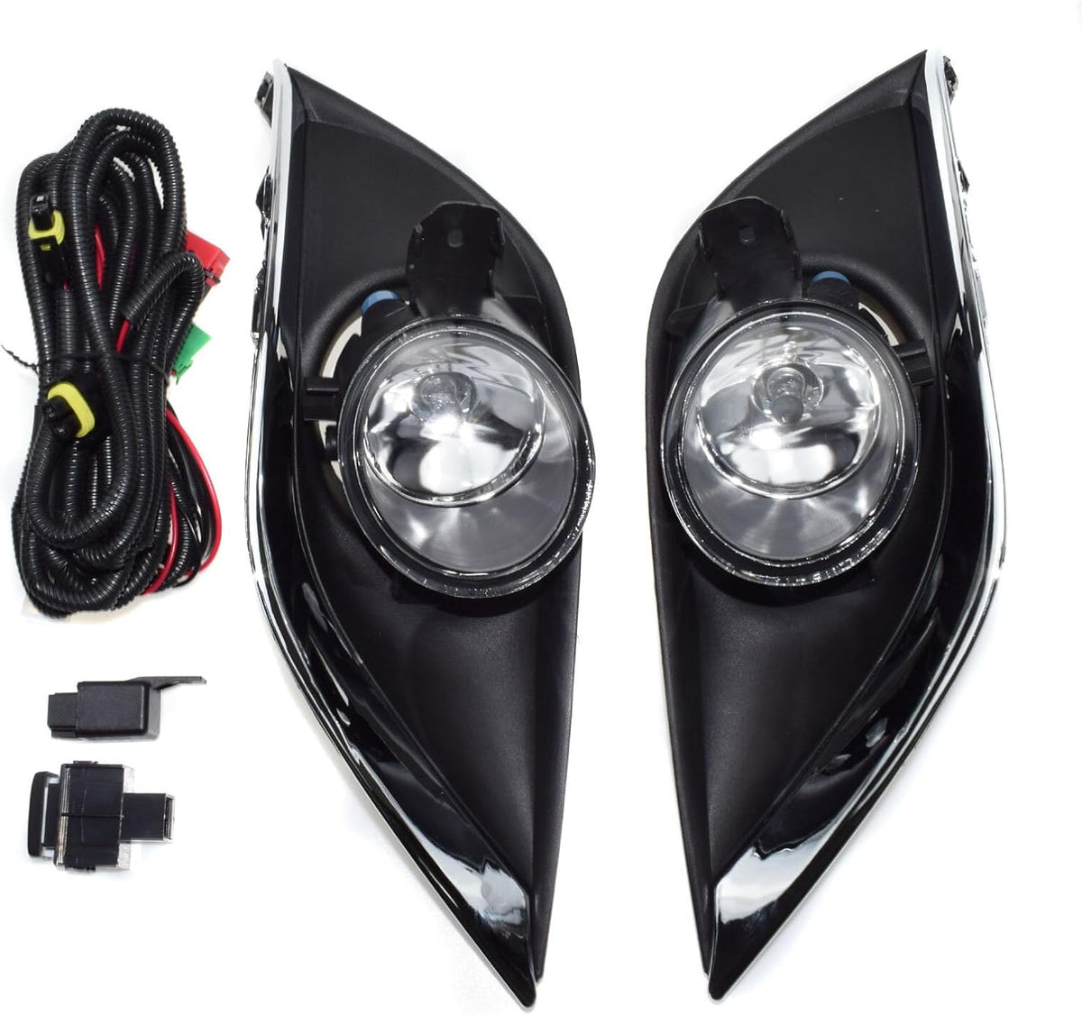ya 4 8.10 2pcs Clear Lens Fog Lights For 15-17 for Nissan Versa w/Bezel Wiring Switch Relay
