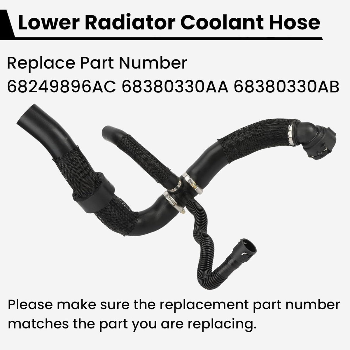 ya 11 9.14 baidi68249896AC Radiator Outlet Hose for Jeep Compass 2017 2018 2019 2020 2021 2022