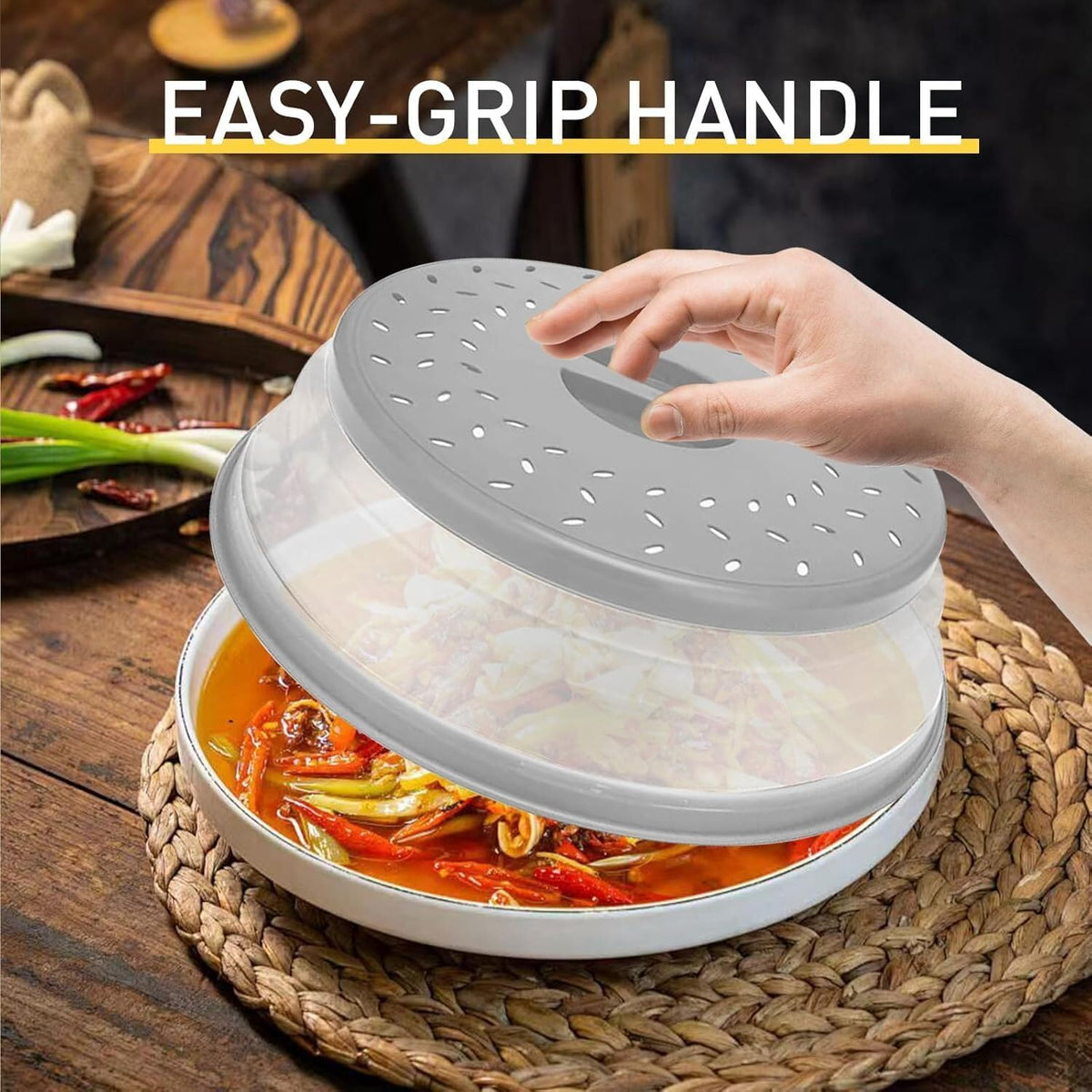 ya 14 9.20 baidi 2 Pcs Foldable Microwave Splash Cover, Plate & Bowl Splash Guard,Fruit Strainer-1