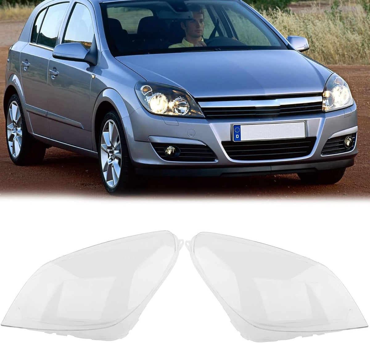 ya 10 9.16 zhengce 2X Front Halogen Headlight Headlamp Cover Lamp Lens for Opel for Astra H 20
