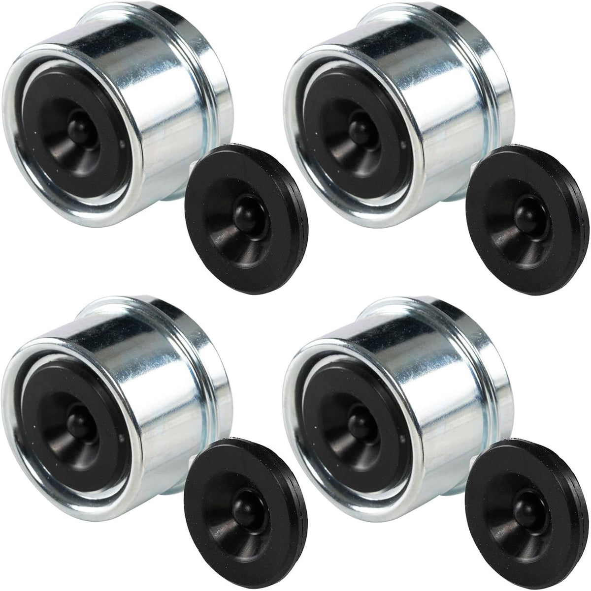 ya 10 9.16 baidi (4) Trailer 1.98 EZ Lube Grease Hub Cover Dust Cap w/Rubber Plug Shipping