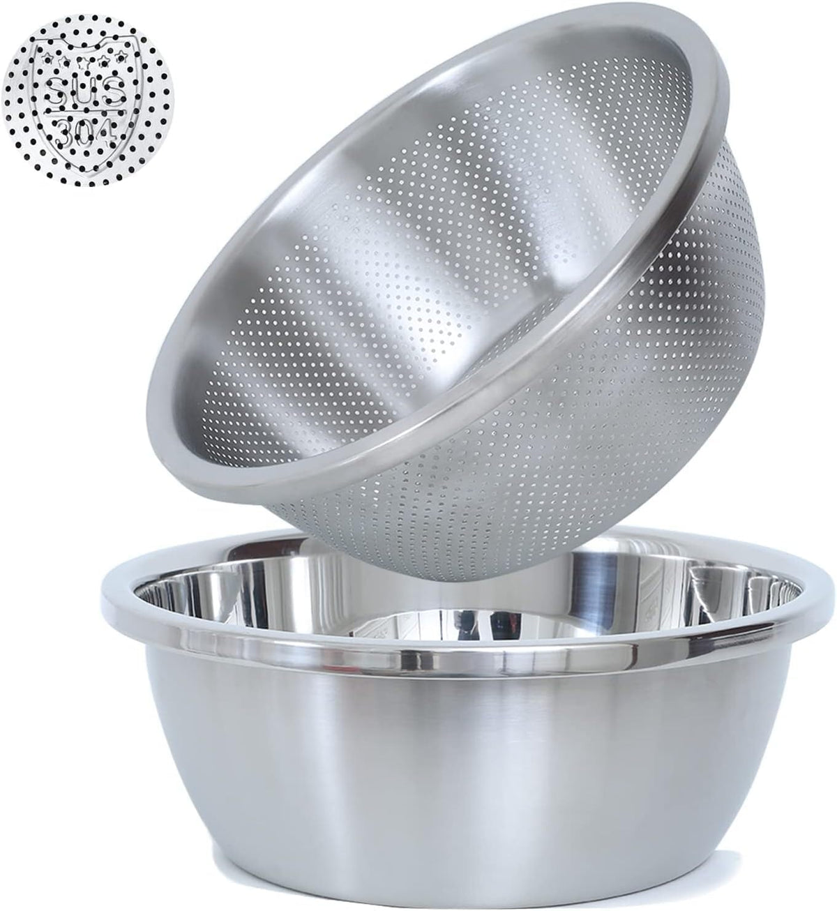 ya 14 9.20 baidi 2-Pack Stainless Steel Microporous Strainers,2QT Lar Capacity with Mixing Bowl-1