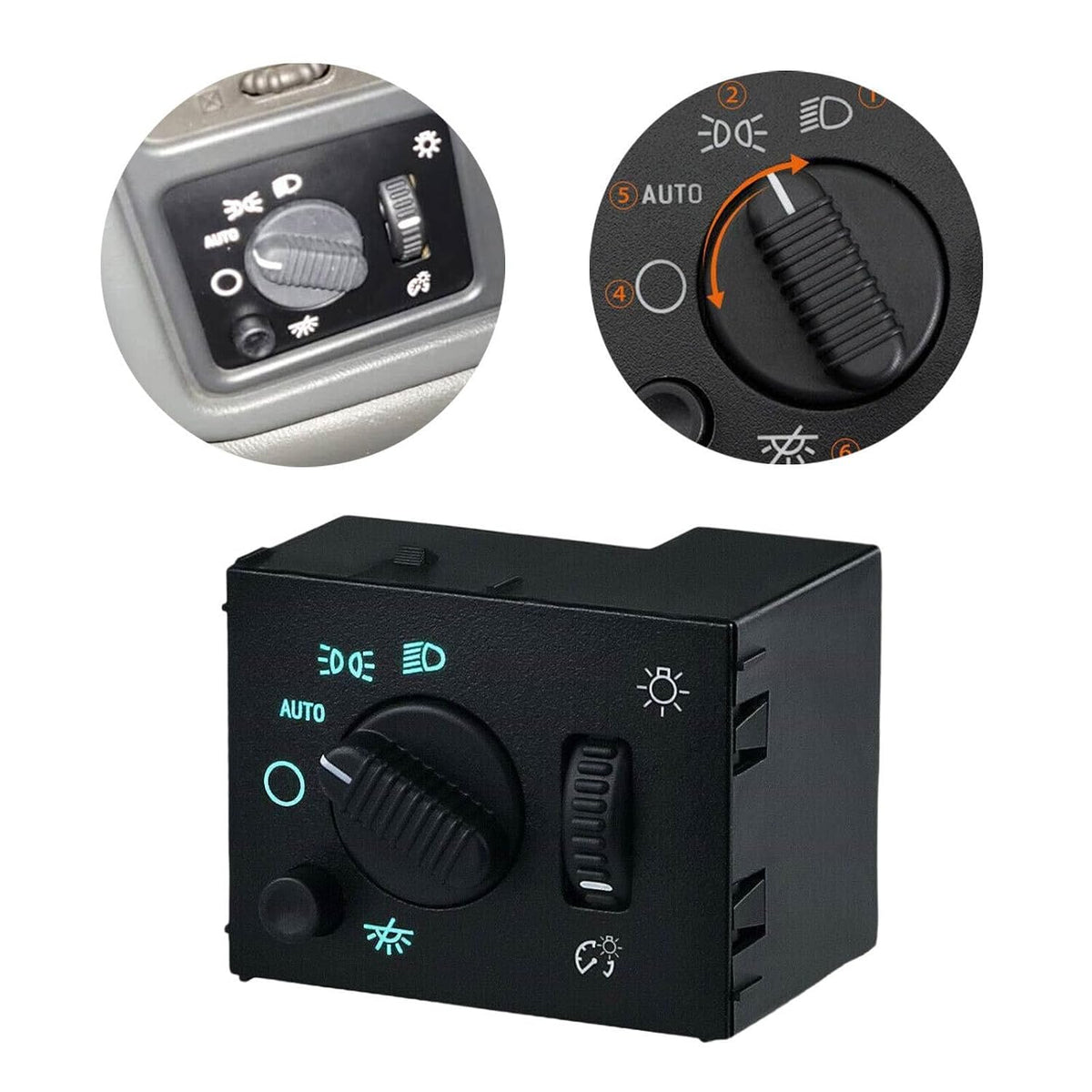 ya 5 8.10 Green LED Headlight Switch for 03-06 for Chevy Silverado Suburban Tahoe Sierra at