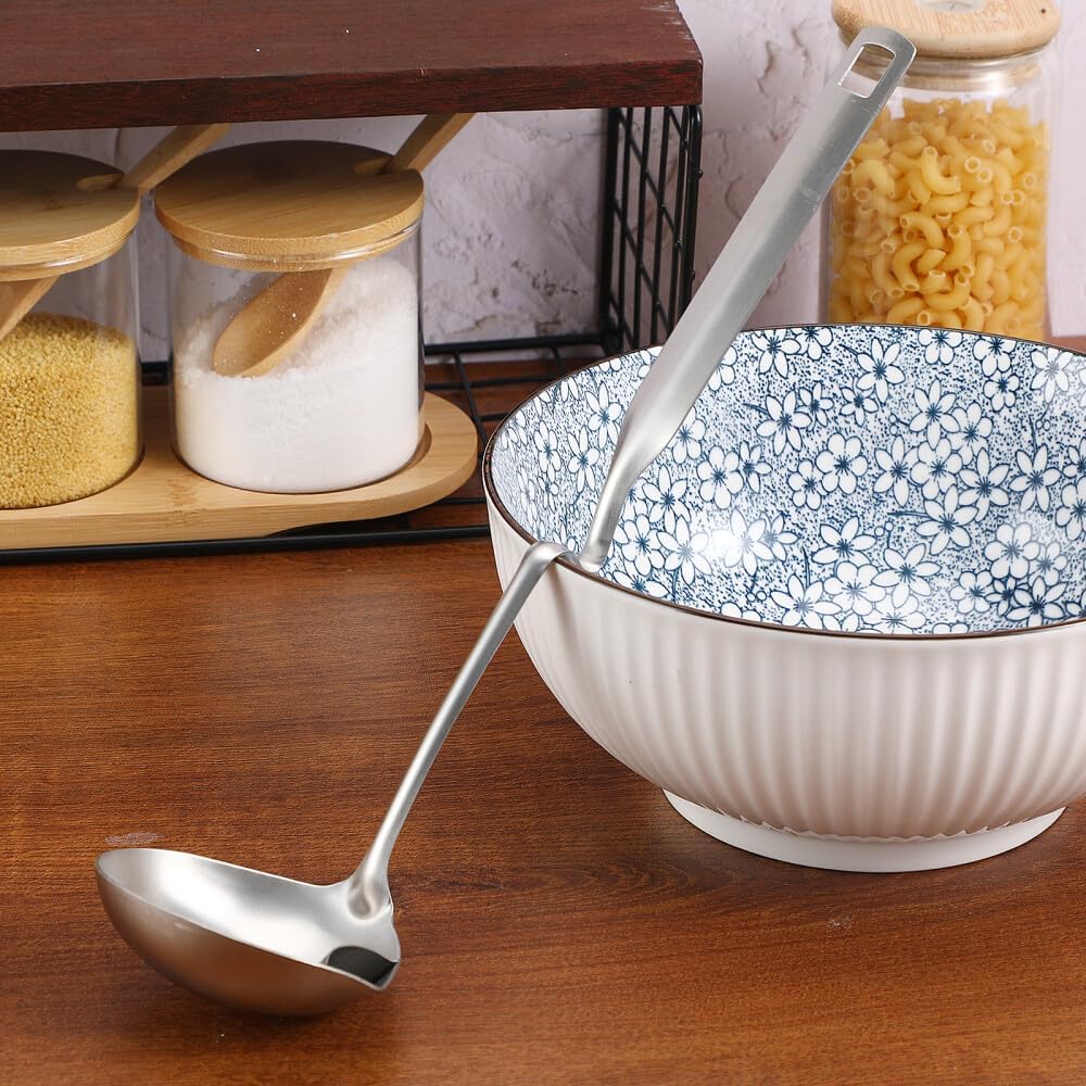 ya 14 9.20 baidi Stainless Steel Oil Filter Spoon Soup Scoop Colander Hot Pot Soup Ladle-1