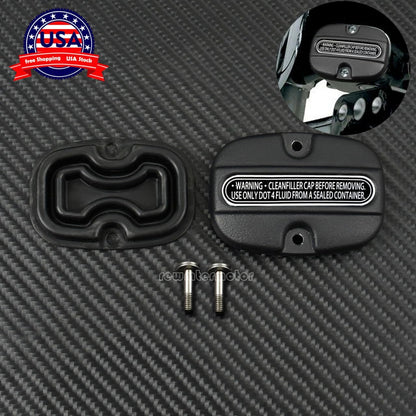 ya 6 8.24 baidi Matte Black Rear Brake Master Cylinder Cover w/Gasket Fit for Harley Touring