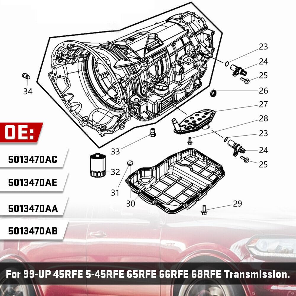 ya 5 8.10 for 45RFE 545RFE 66RFE 68RFE Transmission Filter Service Kit 5179267AC 4799662