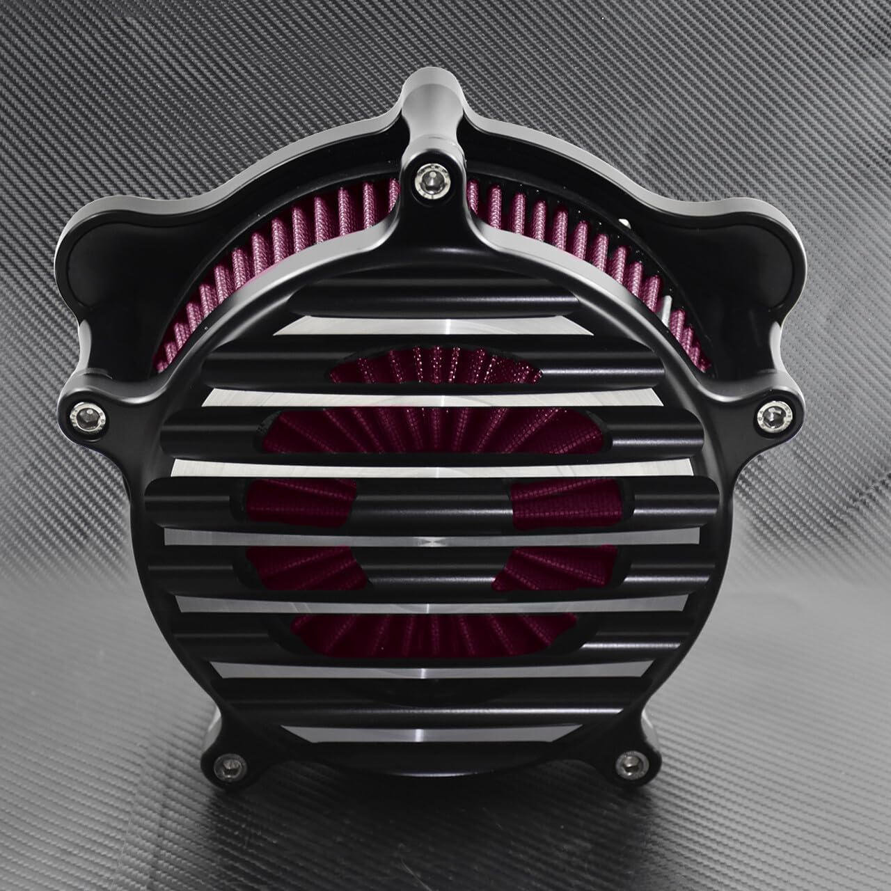 ya 5 8.10 Chrome Stripe Air Cleaner Red Air Filter Fit for Harley Softail 2018 Touring